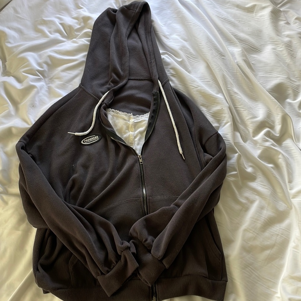 black / dark gray jacket